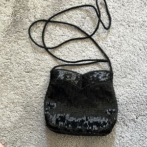 Black Beaded Evening Bag